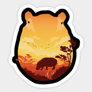 Hippo landscape Sticker